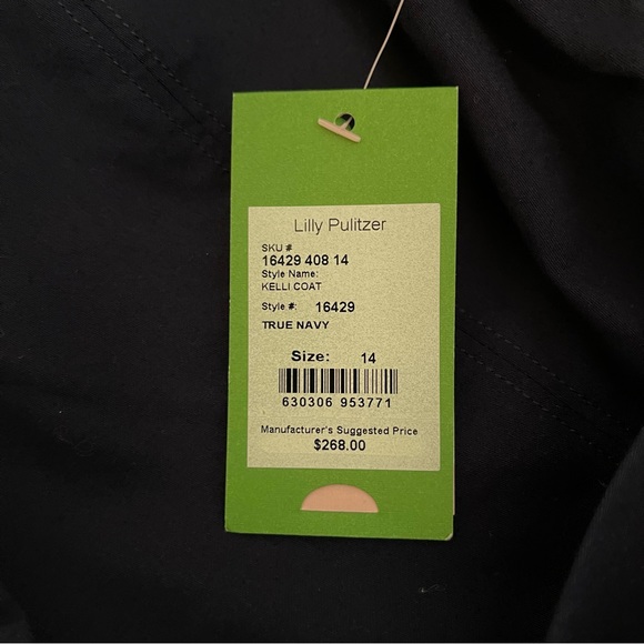 💙 NWT LILLY PULITZER Kelli Coat - Navy - 14 - Picture 9 of 10